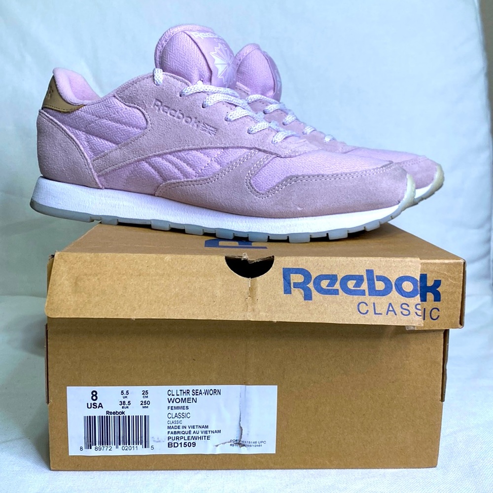 W 8 Reebok Sea-worn classic in purple and white